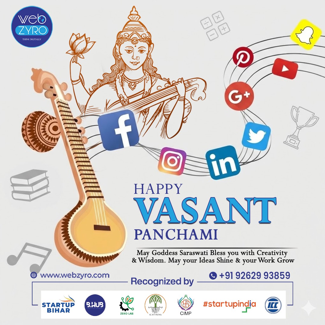 WebzyroOfficial's tweet photo. ✨ Where knowledge meets creativity, success follows

On this auspicious Vasant Panchami, may Goddess Saraswati bless your ideas with clarity and your work with growth. 📚 https://t.co/emxLQjm7t7