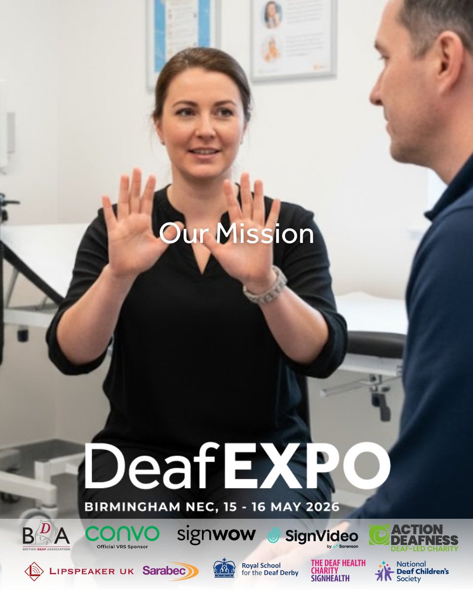 deafexpouk's tweet image. At DeafExpo, our mission is to raise awareness, champion accessibility, and celebrate Deaf culture.

Read more about what we are creating: deafexpo.co.uk

#DeafExpo #Deaf #HoH #HearingLoss