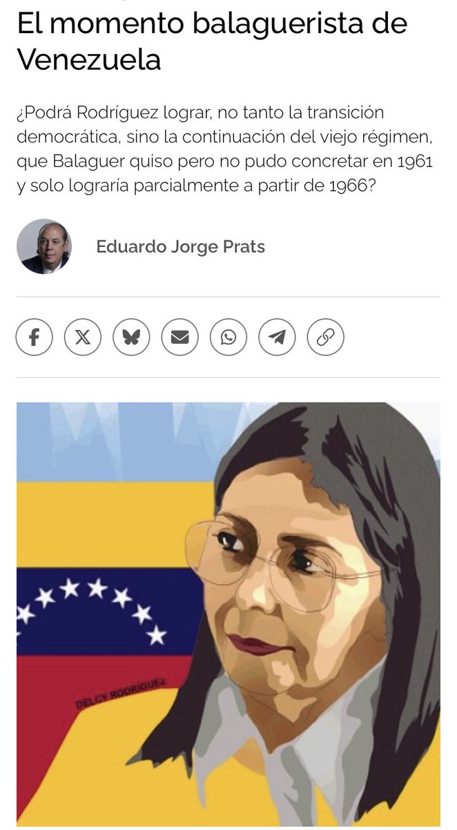 La asunción de la presidencia de Venezuela por la vicepresidenta Delcy Rodríguez en condiciones de dudosa constitucionalidad tras la ilegal captura y extracción de Nicolás Maduro ha llevado a que algunos analistas consideren que la actual presidenta es una especie de Joaquín