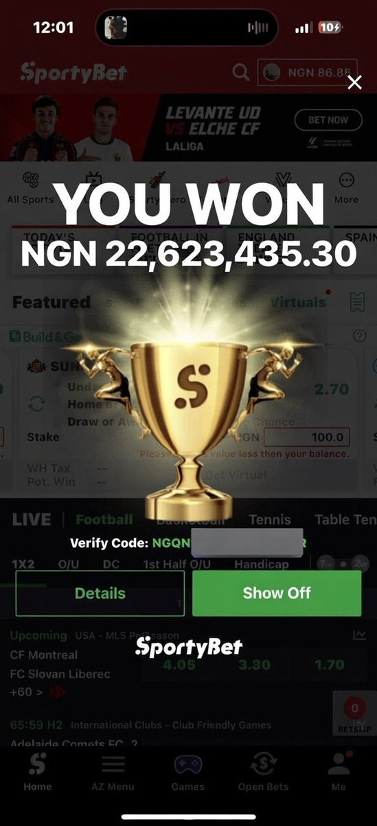 Waking up to see this winning 💥📻🪃
22M won from last night basketball 
Forgot to drop the game 😩

Let run giveaway , like and retweet this post then drop id for 50k funding