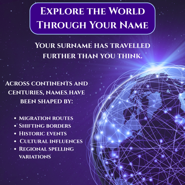 surnamesoc's tweet photo. Your surname has travelled farther than you might imagine. Discover how migrations, borders, and historical events influenced where your name and your ancestors settled across the globe.

#Surnamestudies #Explore #Ancestors https://t.co/v8l2Vu2UC1