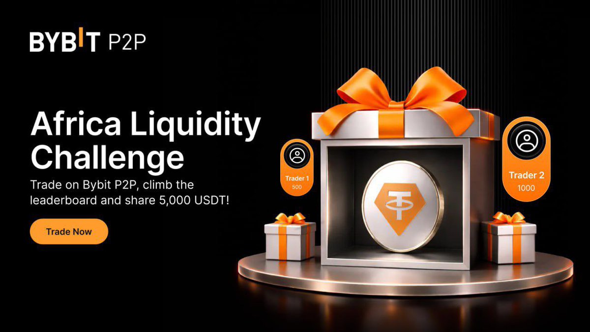 🌍 Africa Liquidity Challenge: 5,000 $USDT Up for Grabs 🔥 Trade on Bybit  P2P and claim your share of 5,000 USDT in rewards. The more you trade, the  more you can earn!