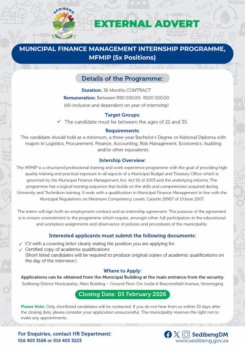 🇿🇦 Sedibeng District Municipality tweet media