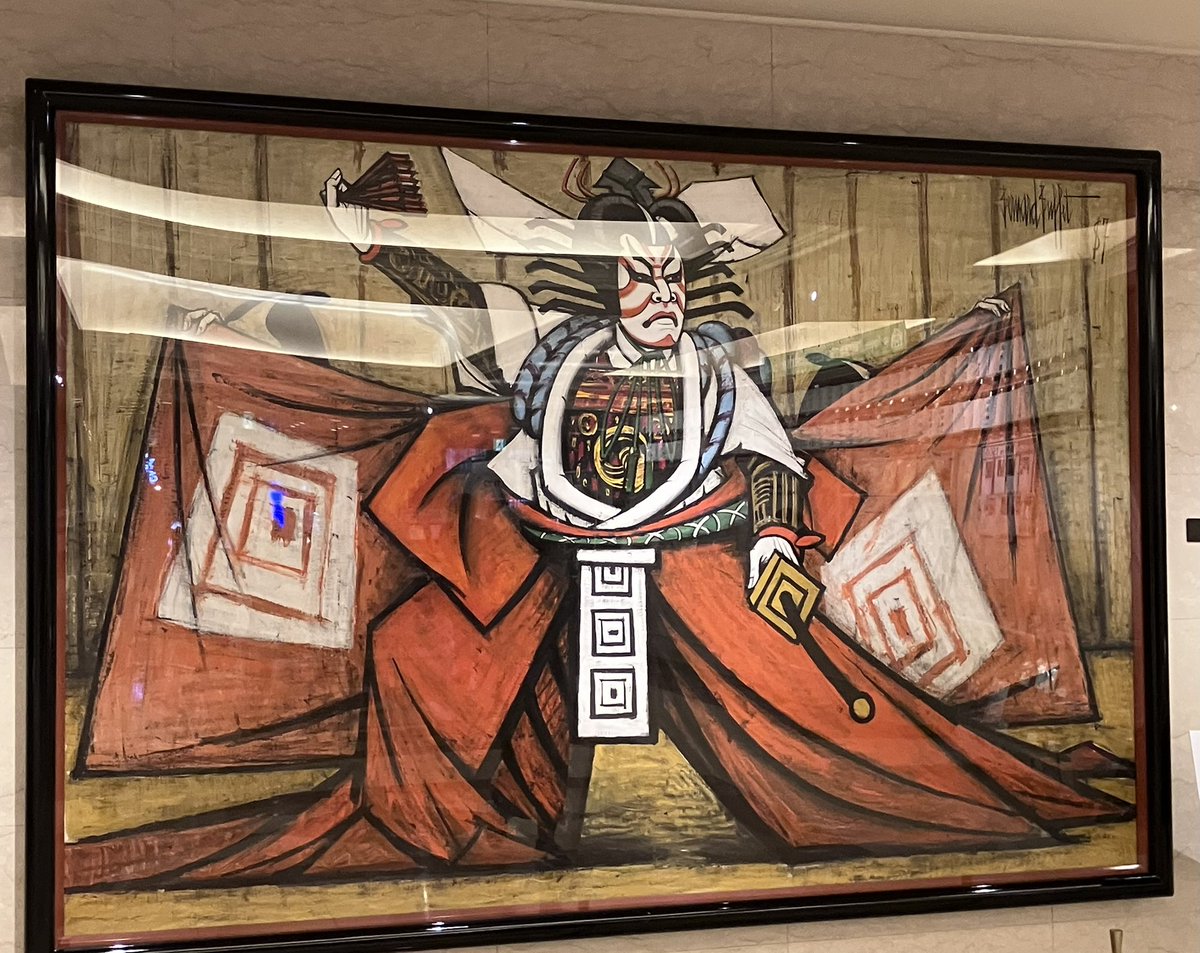 私が初めて大阪松竹座に行った20年前から、変わらず観客を出迎えてくれていたベルナール・ビュッフェのこの絵は、松竹座がなくなった後どこに行くのだろう？（どうしても光ってしまうのよね）