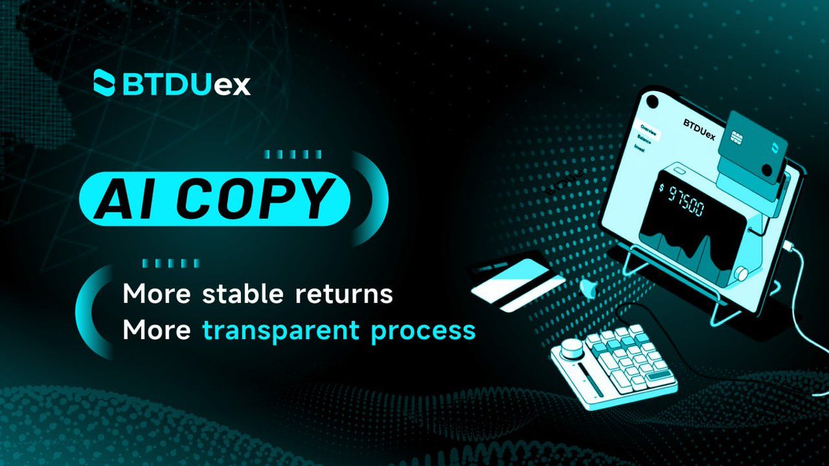 AI COPY, through automated AI strategy execution, risk stratification, and rule-based management, makes trading more rational and decision-making lighter.

Less emotional interference, more systemic judgment.
This is precisely the problem AI COPY aims to solve.

#AICOPY #BTDUex