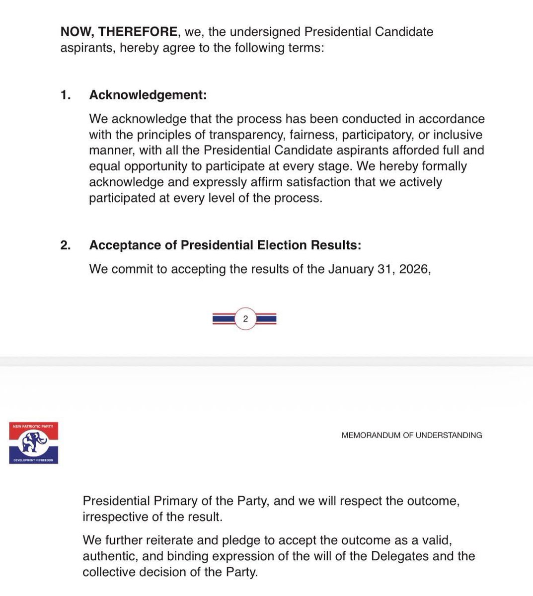 ENOUGH OF THE DRAMA - THERE WAS NO ERROR. IT WAS A NEEDLESS SELF EMBARRASSMENT

1. The Presidential Elections committee circulated copies of the MoU to all aspirants on Sunday January 18, 2026 

2. The PEC sent copies directly to Hon. Ken, Joojo Rocky and Charles Bissue. This is