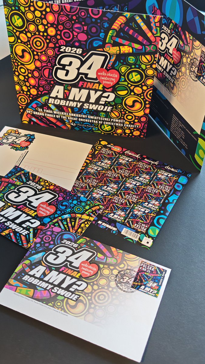 🎶  34. Finał WOŚP

📍  Warszawa | Błonia PGE Narodowego
📅  25 stycznia 2026 | 10.00–22.00

🎯  Gramy dla zdrowych brzuszków naszych dzieci

📮  Nasze stoisko – filatelistyka finałowa

Znaczki, kartki, FDC, okolicznościowy datownik oraz specjalne foldery z tegorocznym znaczkiem.