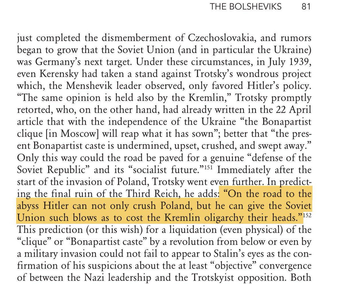 I’m reading Domenico Losurdo’s book on the myth of “Stalinism” from <a href="/iskrabooks/">Iskra Books</a> — it’s very good. 

Trotskyite wrecking goes all the way back to Trotsky himself who was actively involved in a coup attempts against the USSR and — yes — was objectively on the same side as Hitler.