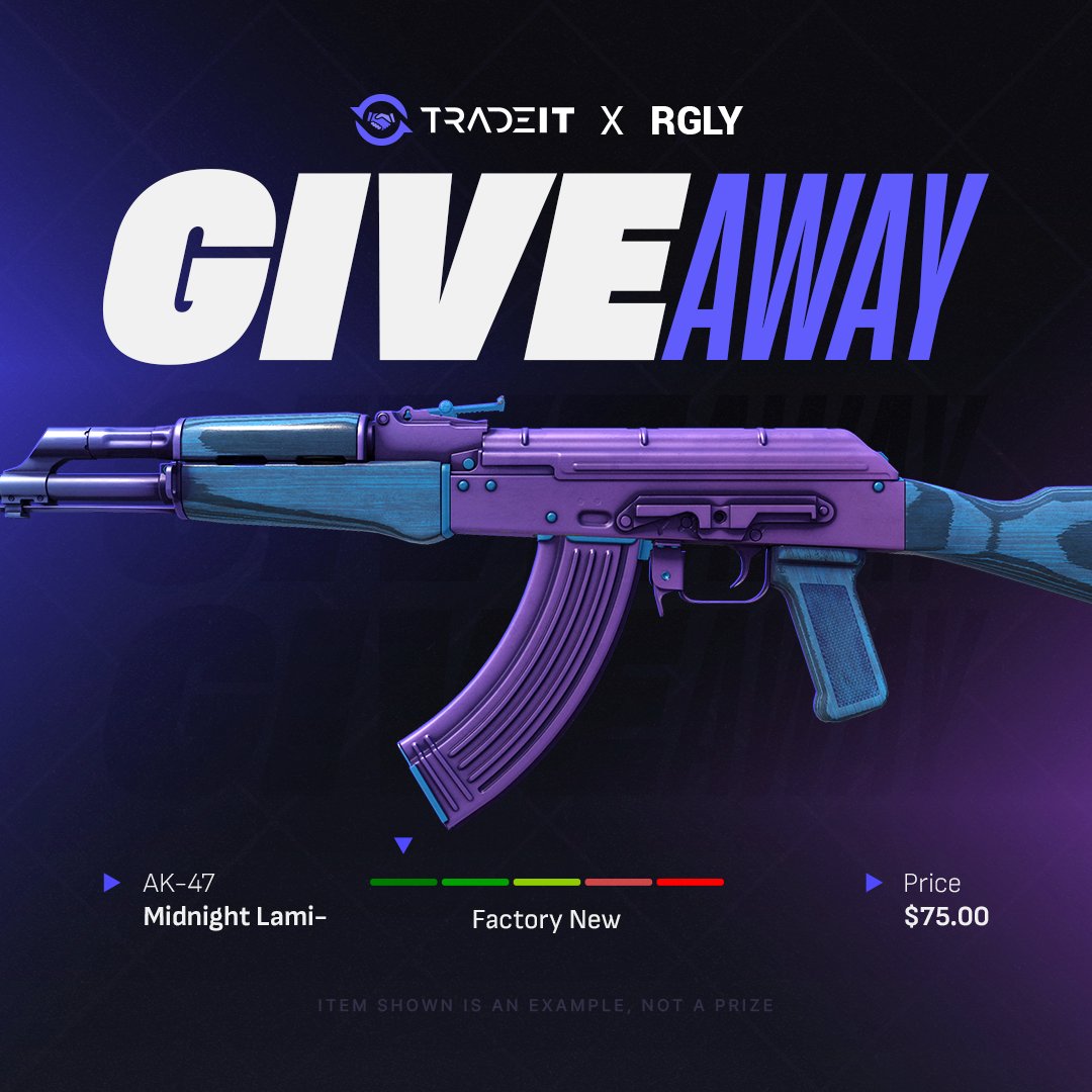 🎁$75 AK-47 | Midnight Laminate💜

To enter:
✅Retweet &amp; Like,
✅Follow: <a href="/rgLyCS/">rgly</a>, <a href="/tradeit_gg/">Tradeit</a>,
✅Tag a friend.

🍀Good Luck!
⏰Ends in 7 days!

#CS2 #CS2Giveaway