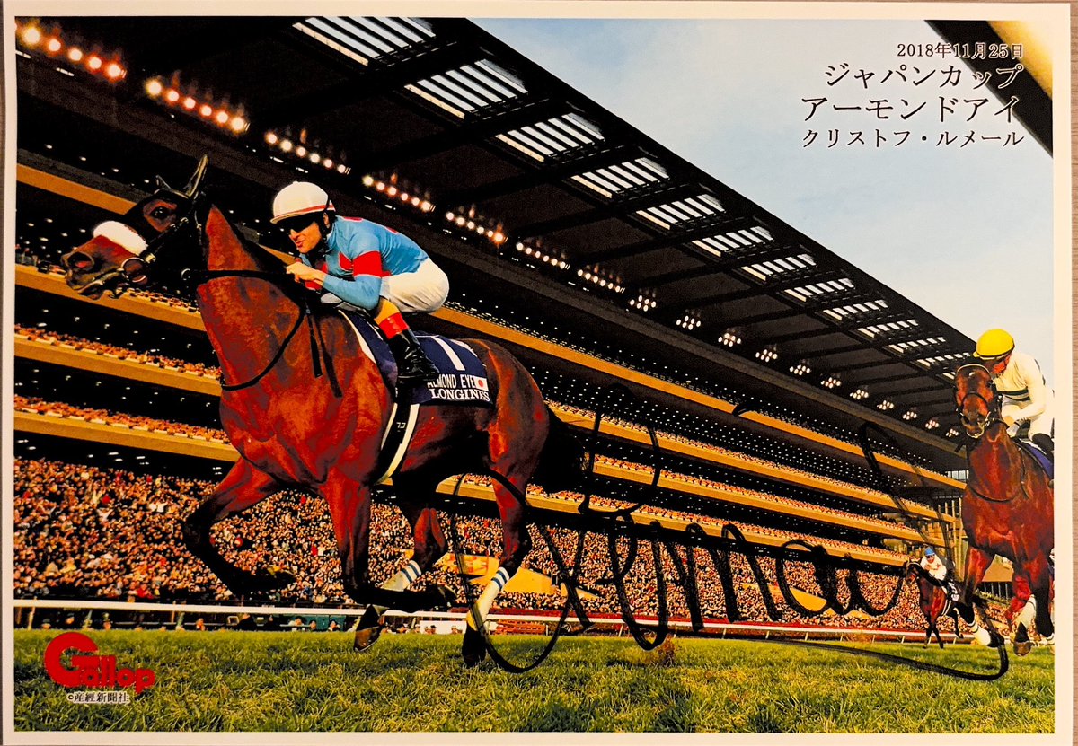 アーモンドアイ　オークス　ルメール騎手　直筆サイン入りフォト アーモンドアイ オークス ルメール騎手 直筆サイン入りフォト