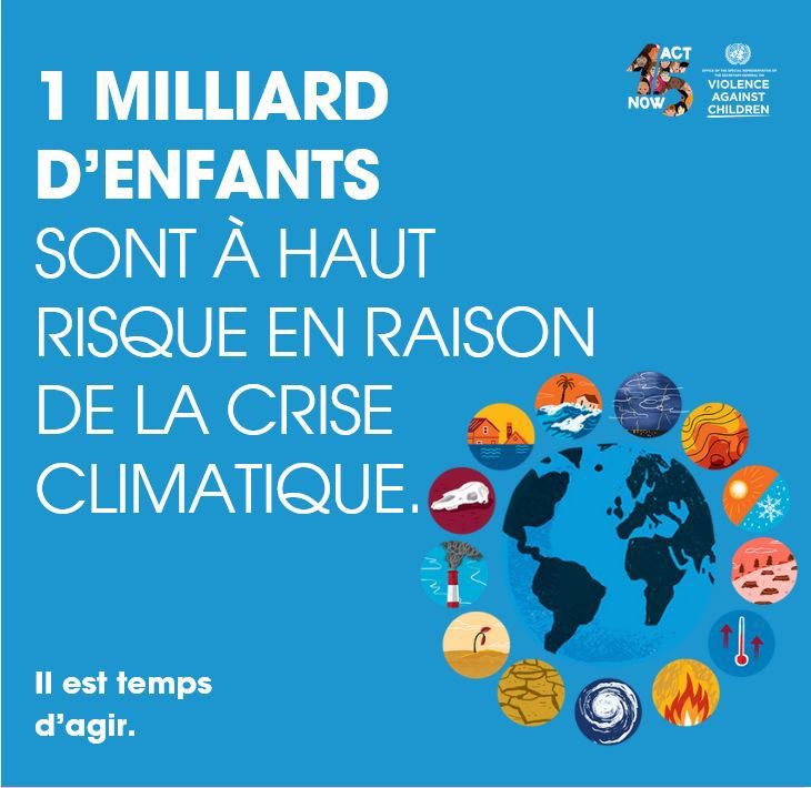 La moitié des enfants du monde risquent d’être touchés par le changement climatique, un multiplicateur de menaces de violence.

Une action mondiale urgente est nécessaire pour préserver leur avenir.

Suivre <a href="/Unicef_Togo/">UNICEF Togo</a> 
#ActionClimat #EnfantsEnDanger