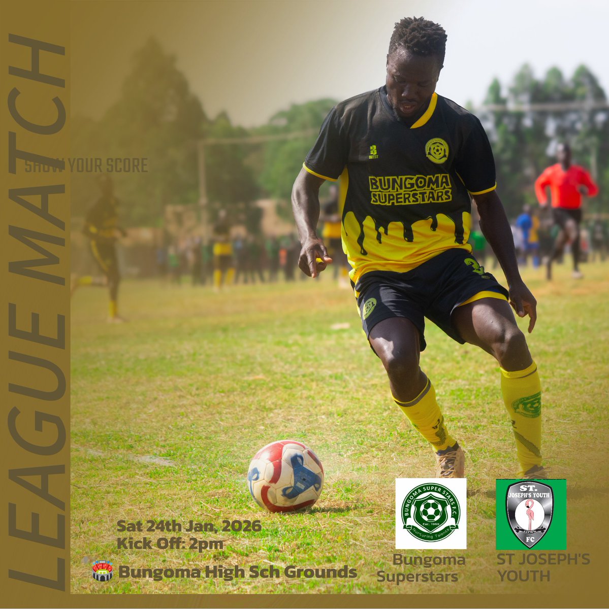 Theme: Darker 🖤, in memory of our former Coach, Andrew Rix Kanuli. We host St Joseph's Youth FC from Nakuru. Free entrance.