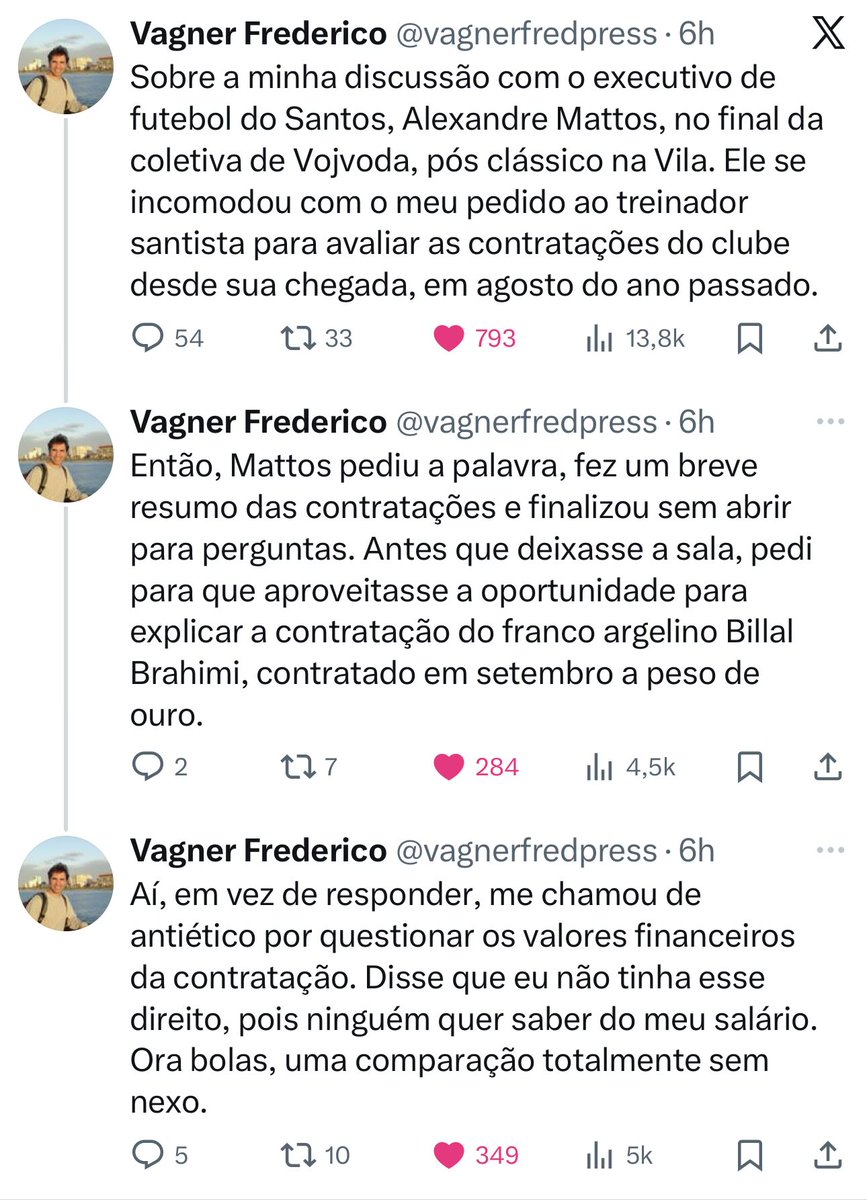 ComandoSantista's tweet image. ⚠️ O Mattos chamou um jornalista de antiético por perguntar sobre valores da negociação de um jogador que ganha MUITO e NUNCA JOGOU.