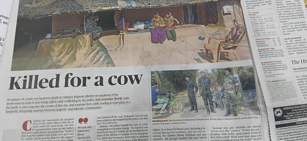 Sagarbehe's tweet photo. I’m struck by the difference in media coverage regarding the recent incident in Balasore. While The Hindu has provided a detailed feature on the case but our Odisha media remains silent? https://t.co/V72rOf4Jff