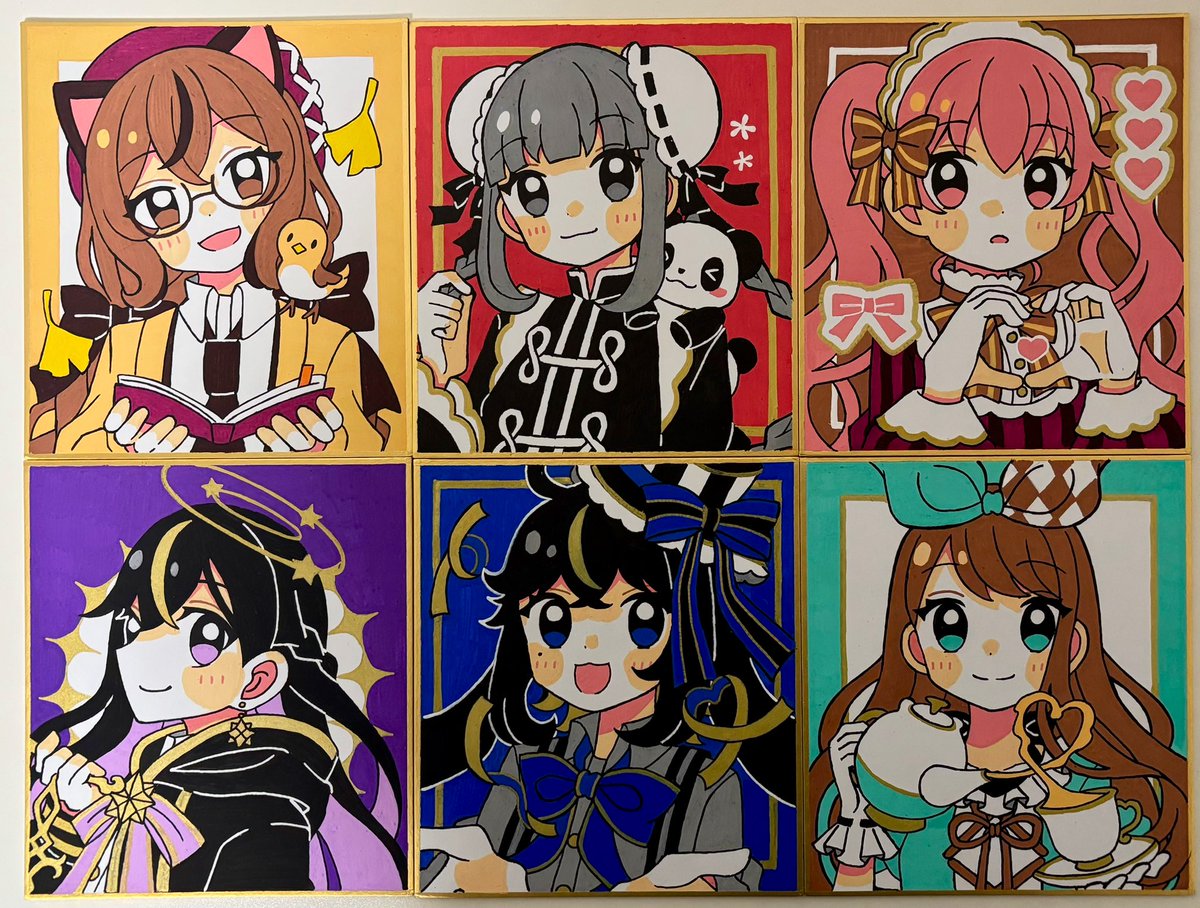 明日のパラスペに持っていくミニ色紙です！カラフル！ 各1000円、裏に