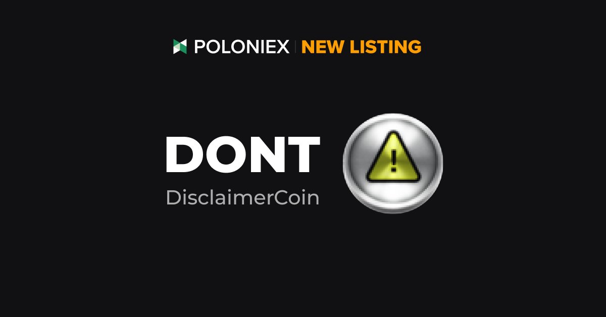 Poloniex's tweet image. 🚀 Poloniex New Listing $DONT @defidevcorp

✅ Deposit open on Jan 23rd, 10:00 (UTC)

✅ Full trading enable on Jan 23rd, 12:00 (UTC)

Details: support.poloniex.com/hc/en-us/artic…