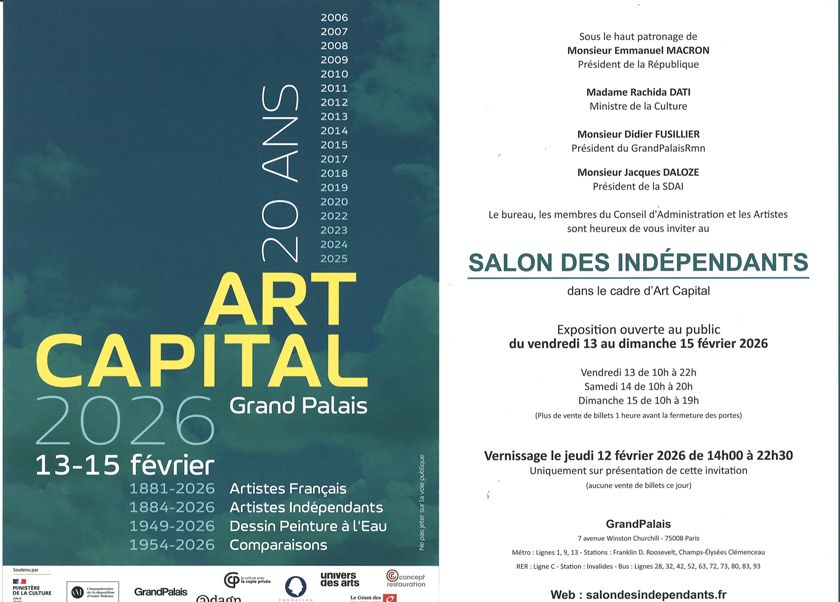 atchama's tweet photo. Exposition Art en Capital au Grand Palais du 13 au 15 février. Vernissage le 12.
Marie Rose Atchama expose avec le Salon des Indépendants https://t.co/2lBMNQzmEa