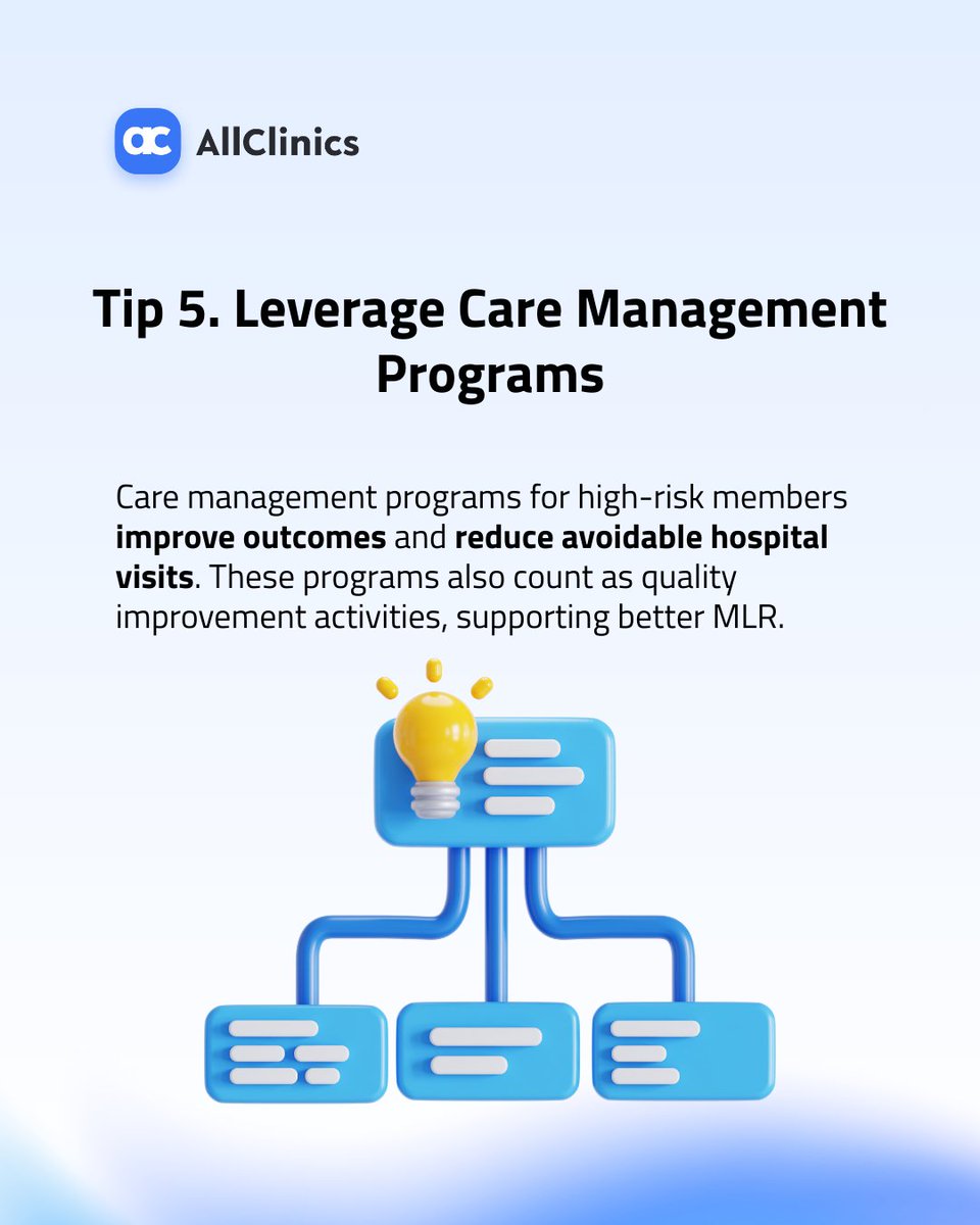 AllClinics_io's tweet photo. Optimizing your Medical Loss Ratio helps balance cost with quality care. ✅ Five proven ways to improve outcomes and control expenses.

#Healthcare #MLR #CostEfficiency #PatientCare https://t.co/ALBnrtJLb6