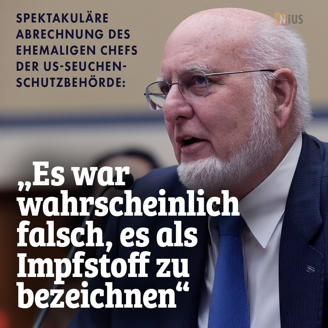 niusde_'s tweet image. Der frühere Direktor der US-Zentren für Seuchenschutz und -prävention (CDC), Dr. Robert Redfield, übt rückblickend scharfe Kritik am politischen Umgang mit der COVID-Impfung. nius.de/corona/news/sp…