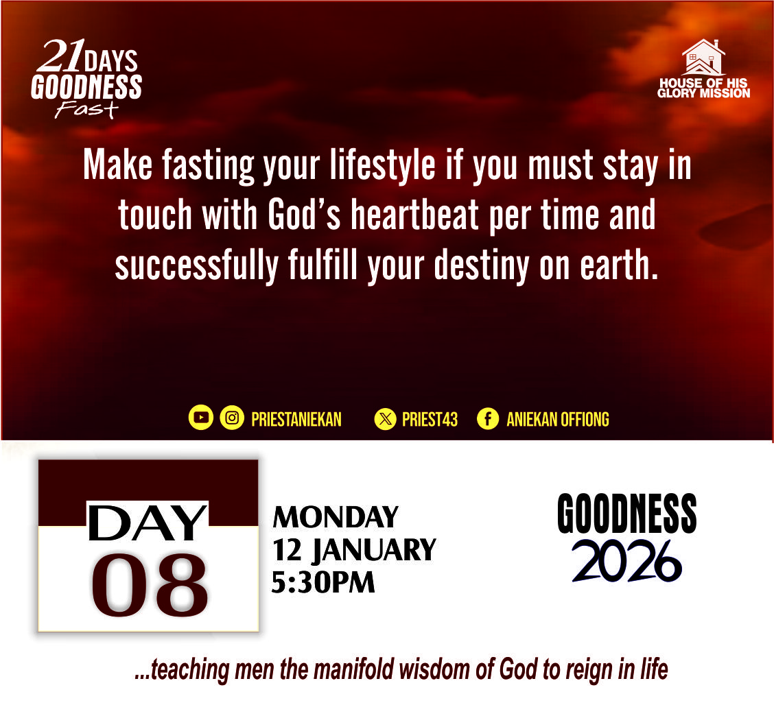 Priest43's tweet photo. Day 8 | 21 Days Goodness fast
Today, these prayer points are centered on kingdom expansion; empowering us to move from passive praying to authoritative declarations, taking our stand as kings and queens, who command, rule and take charge of territories by divine backing. #HIGLOM https://t.co/tbXbThF5Rj