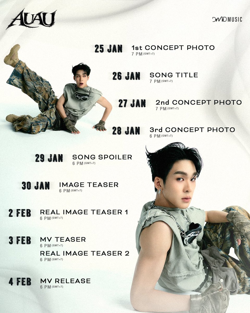 AuAu first single debut 

Promotion Schedule ⛓️

Music Video &amp; Online Streaming
➩ 2026.02.4 (WED) | 6 PM (GMT+7)

Stay tuned, AuAu. The moment is getting closer. 🙌🏻

#AuAuFirstDebut
#auautnp <a href="/Auautnp/">Auau</a> 
#DMDMUSIC