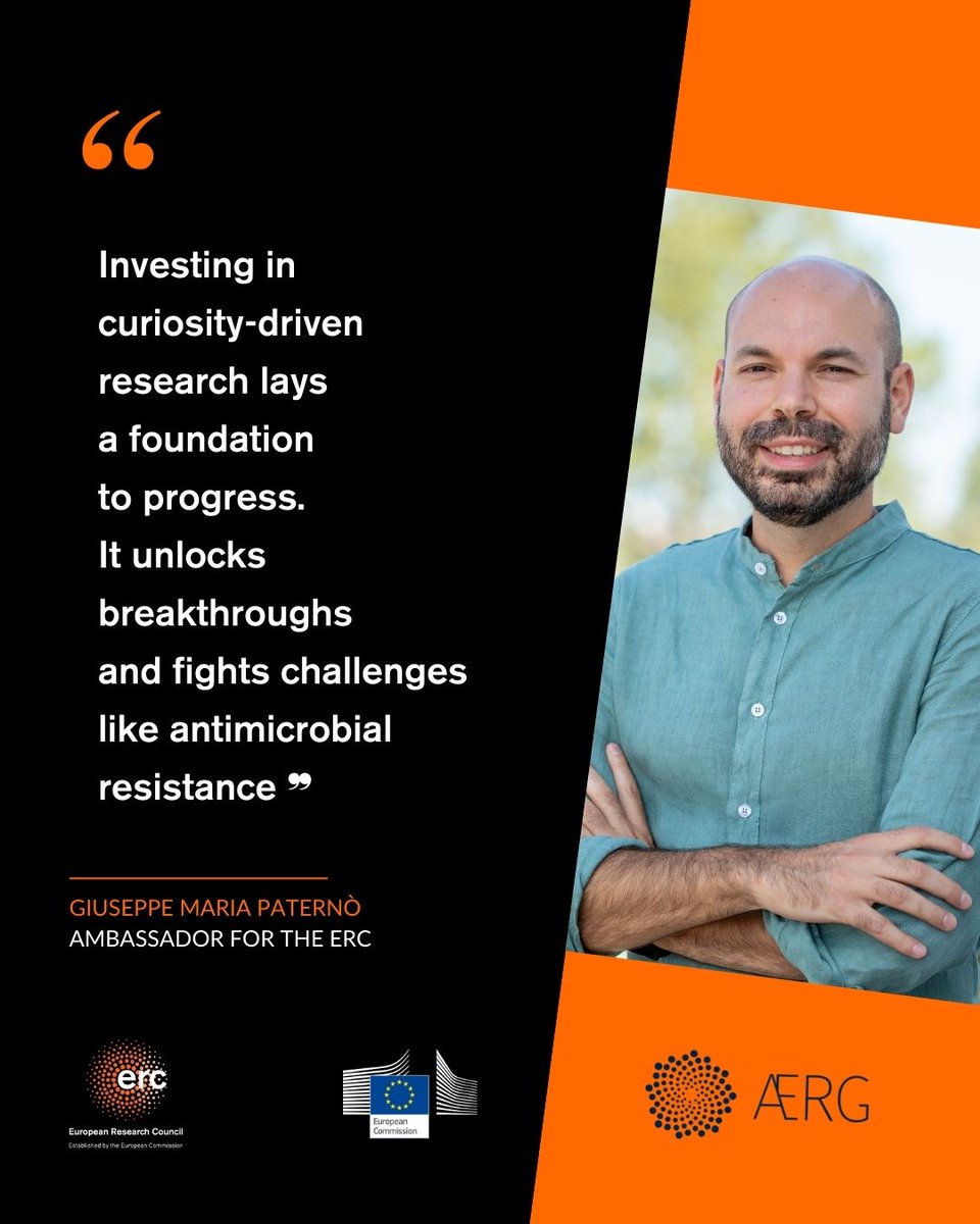 Meet Giuseppe Paternò! 🇮🇹 
Associate Professor of Physics at <a href="/polimi/">Politecnico di Milano</a> researching light influence on bacterial behaviour, currently discovering new ways to combat antibiotic resistance 💊
#Amb4ERC 

Find out more 👉 bit.ly/3Zq1LdT
<a href="/g_paterno/">Giuseppe Paternò</a> <a href="/ERCGrantees/">Association of ERC Grantees</a>