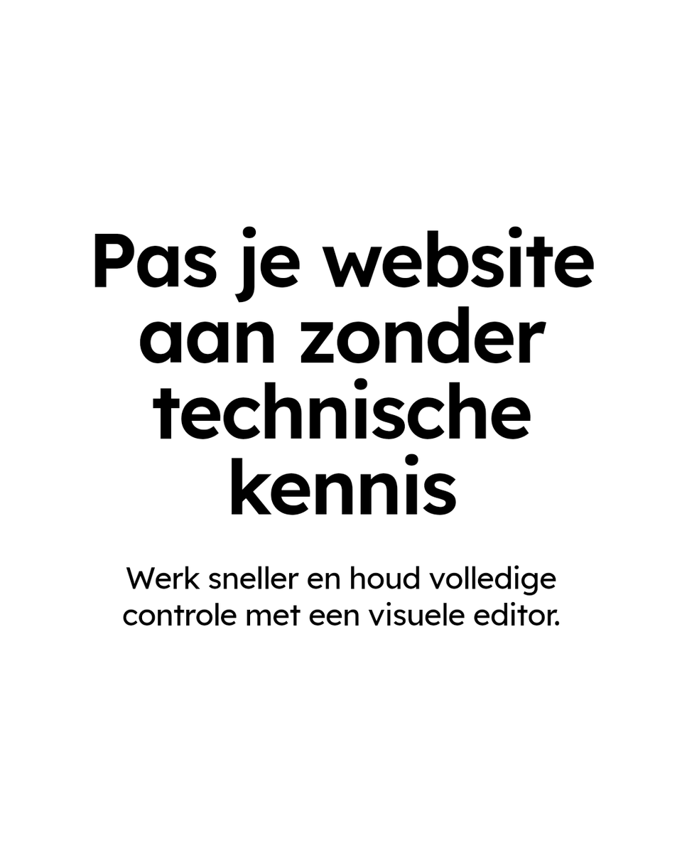Waarom een visuele editor het verschil maakt? Pas pagina's direct aan zonder technische kennis. Voer snel updates door. Zie meteen hoe je site eruitziet. Bespaar tijd, houd controle. Probeer de gratis demo vandaag!