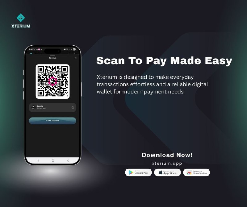 XteriumWallet's tweet image. The future of payments is just one scan away.
Welcome to Xterium, where simplicity meets innovation.

#XteriumApp #MobilePayments #QRPayments #PaySmart