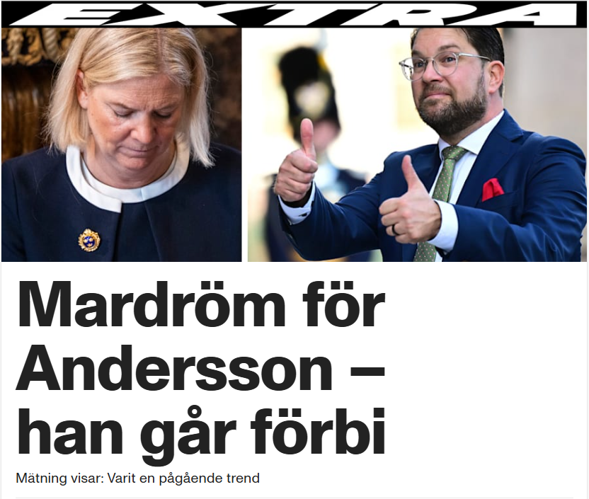 Det blir svårare och svårare att "hota" med Jimmie Åkesson (SD). Han är nu den partiledare svenska folket har störst förtroende för.
Vilket totalt misslyckande för public service.
aftonbladet.se/nyheter/a/vrA0…