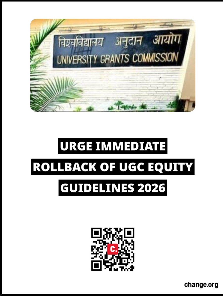 ProfKNChoudhary's tweet photo. UGC अपने विभाजनकारी guidelines को वापिस ले!
इसके लिए मैने https://t.co/9ORVkUvwBy पर एक pitition (याचिका) दाखिल की है। कृपया आप इसपर हस्ताक्षर करने का कष्ट करें!
Can you add your signature? ✍️
https://t.co/Ct5qFk71JB https://t.co/8hmJDHcEMr