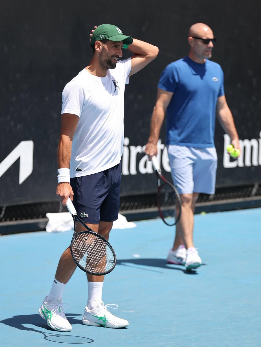 travel__Sports's tweet image. "Practice with purpose" feeling 🎾 #AO26 

@DjokerNole 🇷🇸