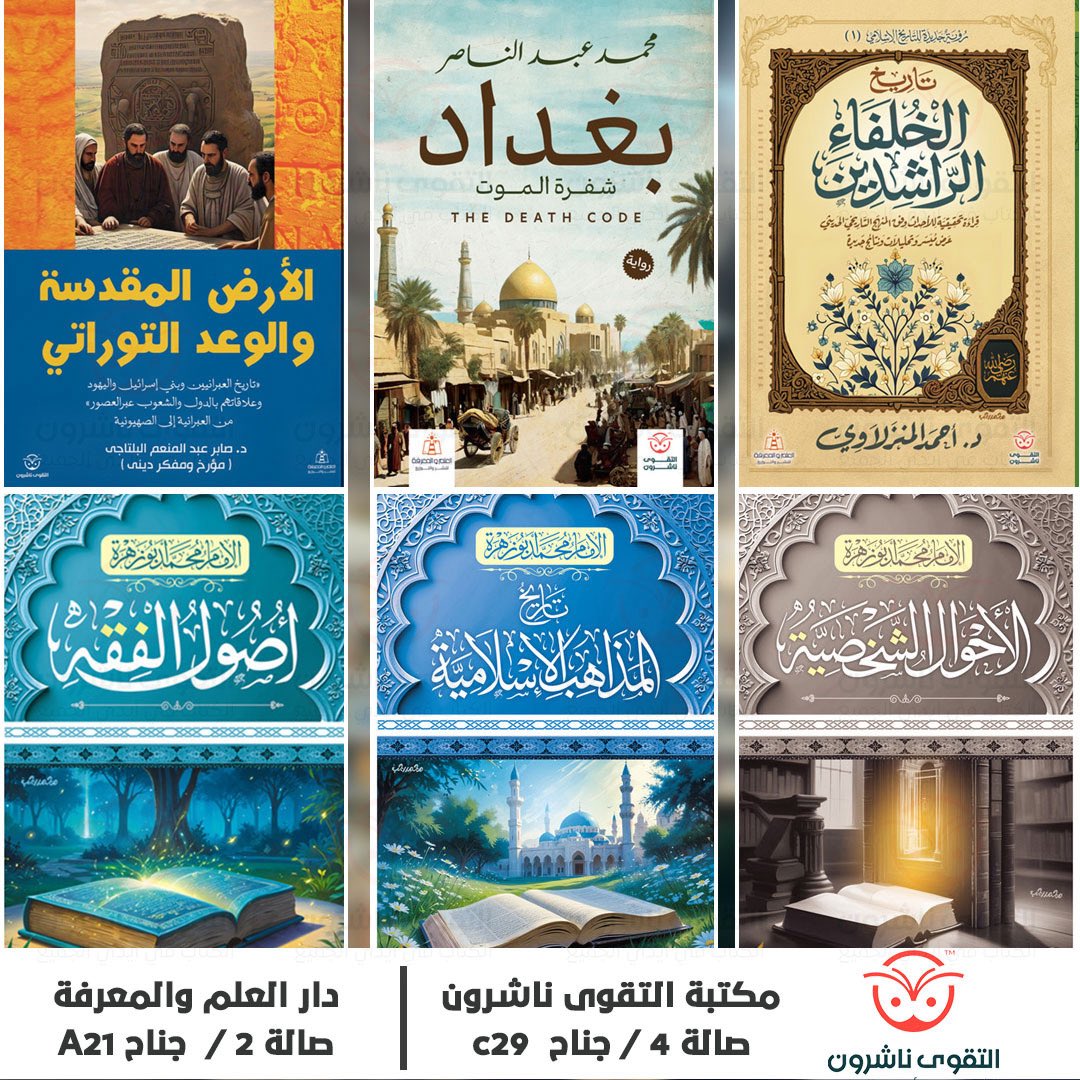 daraltakoa's tweet photo. 📚96 إصدارًا جديدًا و10 نسخ مجانية يوميا! ✨

تدعوكم مكتبة التقوى ناشرون لزيارة جناحها في معرض القاهرة الدولي للكتاب 2025، حيث جهزنا لكم الكثير من المفاجآت، منها:  

🔹أكثر من 96 إصدارًا جديدًا، اختيرت بعناية من أمهات الكتب والكتب المعاصرة، ومنها ما يناقش قضايا العصر برؤية عميقة https://t.co/MRDZwrI7UU