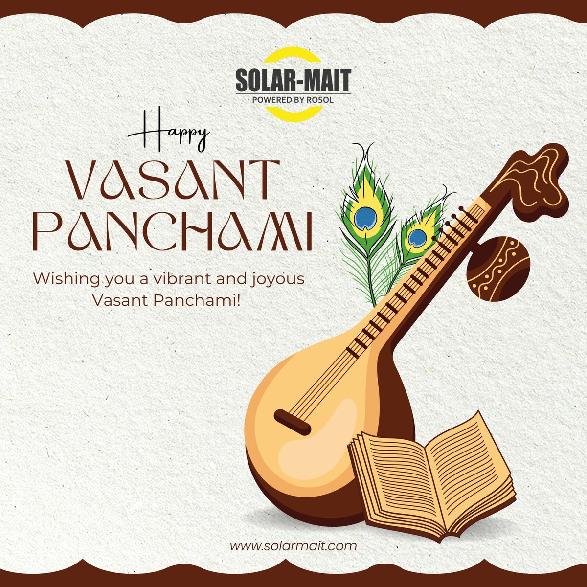 solarmaitindia's tweet photo. Celebrating knowledge, culture, and clean energy 🌼🎶☀️
Wishing you a joyful and prosperous Vasant Panchami ✨ 
#viral #solar #explore #vasantpanchami #renewableenergy https://t.co/Aoxhe7o6lv