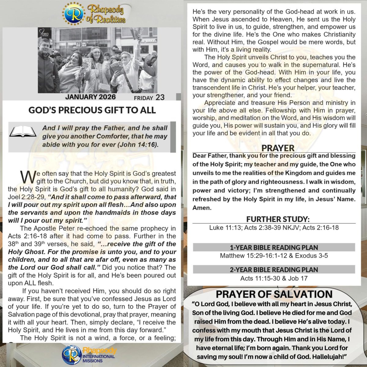 It's quite simple to receive the Holy Spirit. Infact, you'll be amazed how simple it is. Find out how in this day's article of Rhapsody. 
Have a great day! 
#TheHolySpirit
