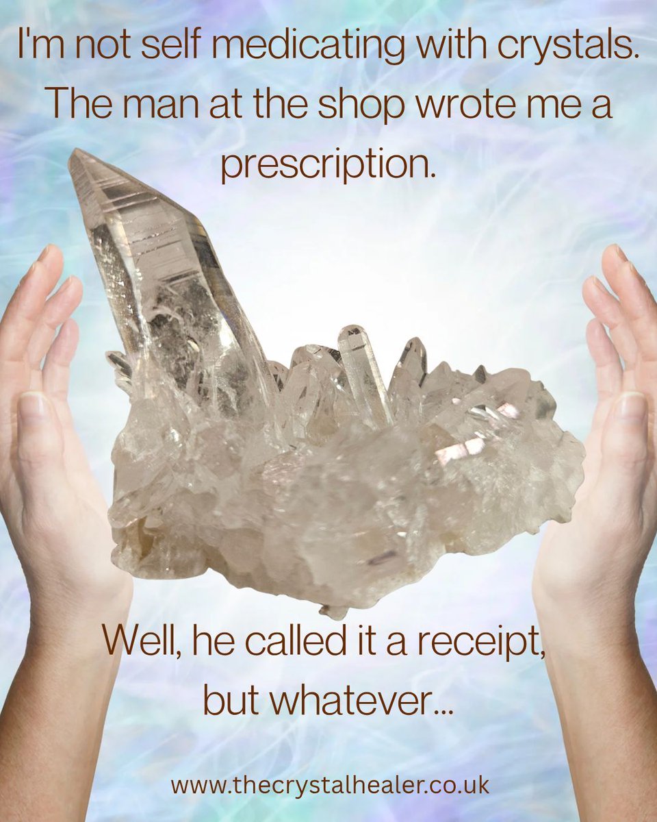 Get everything you need for your own personal 'prescription' online at thecrystalhealer.co.uk or send us a message &amp; we can send you some photos or videos of your perfect 'medication'! 😂😉💎🤷‍♂️🤣🤣🤣

#crystalpuns #crystalhealing #thecrystalhealer