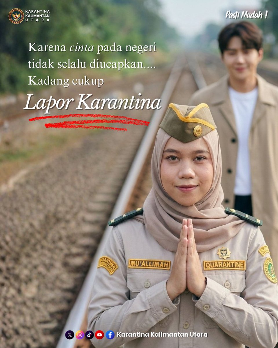 Karantina hadir memastikan:
✔️ Media pembawa aman
✔️ Risiko penyakit dan hama dicegah
✔️ Keamanan pangan terjaga

Karena kepatuhan hari ini adalah perlindungan untuk masa depan.

#CanLoveBeTranslated
#KarantinaIndonesia
#PatuhKarantina
#DrakorVibes
#PelayananPublik