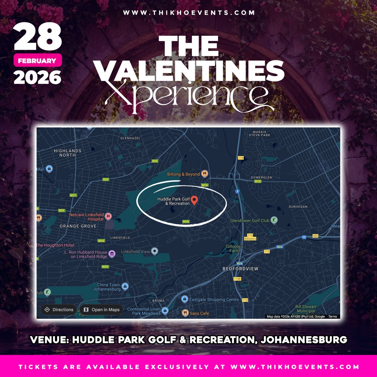 Amaskopas_'s tweet photo. This is where love meets music ❤️
📍 Huddle Park Golf &amp; Recreation, Johannesburg

Easy to find. Perfectly located. Beautifully set.
📅 28 February 2026
🎟 Tickets: https://t.co/n8Yv1e7IoR

#TheValentinesXperience #ThikhoEvents #HuddlePark #JoburgEvents https://t.co/Xh09GTXPp1