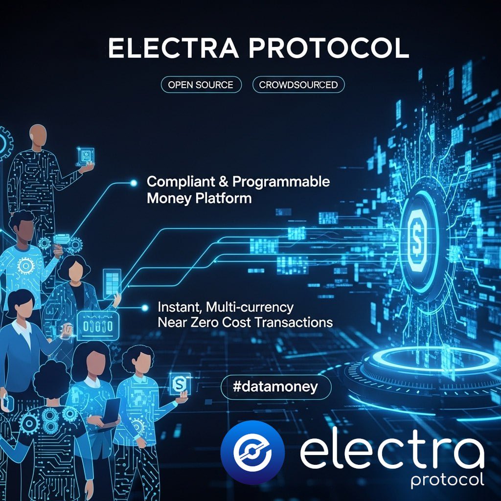 CechJrslv's tweet image. Data is the new money — but today it’s slow, fragmented, and expensive to move.
@ElectraProtocol fixes this with ultra-fast, low-cost blockchain infrastructure -&amp;gt; instant settlement, real-world payments, and true utility. ⚡️
#Dontlimityourself #DataMoney #Blockchain #RWA $XEP