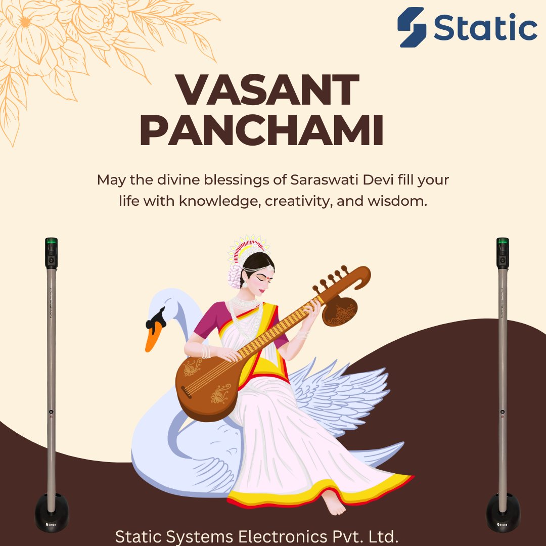StaticSystemsIn's tweet photo. On the auspicious occasion of Vasant Panchami, may Goddess Saraswati bless you with wisdom and success.
We remain committed to safeguarding your world with reliable and innovative security systems.

#VasantPanchami
#SecuritySystems
#DMFD
#MetalDetection
#ElectricFencing
@Nemtek https://t.co/5s4jO6dtwP