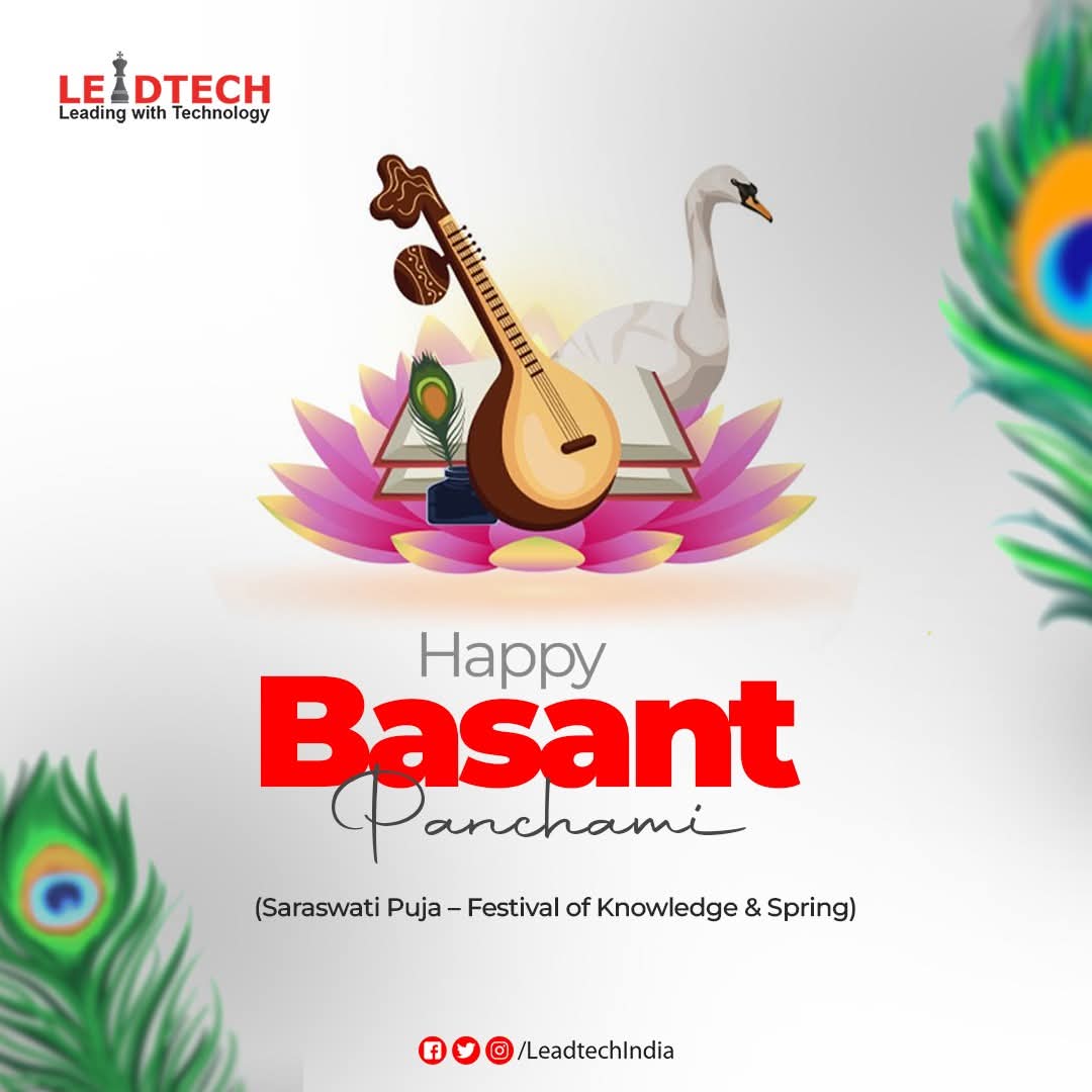 LeadtechIndia's tweet photo. Wishing everyone a joyful and prosperous Basant Panchami 🌼

May Goddess Saraswati bless you with wisdom, creativity, and new beginnings.

Let this festival of knowledge and spring inspire growth and success.

#HappyBasantPanchami #SaraswatiPuja #FestivalOfKnowledge #Leadtech https://t.co/6dB03to7Rc