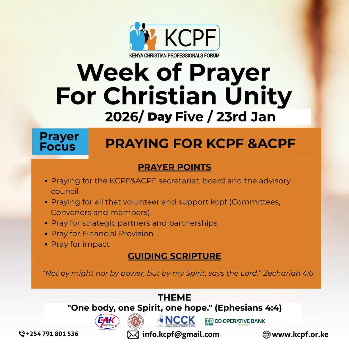 Today we lift up KCPF &amp; ACPF—praying for the secretariat, board, advisory council, volunteers, members, strategic partnerships, financial provision, and lasting impact