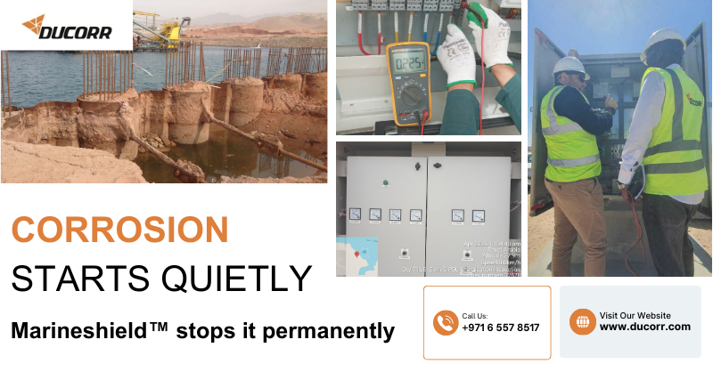 DucorrUAE's tweet photo. Stopping Corrosion at the Source
Corrosion starts when steel slips into vulnerability. Marineshield™ applies controlled DC, keeping structures in the immunity zone through continuous monitoring and adjustment.

https://t.co/wQPF1Juc6y

#CorrosionPrevention #SteelProtection https://t.co/NgVxopRwIT