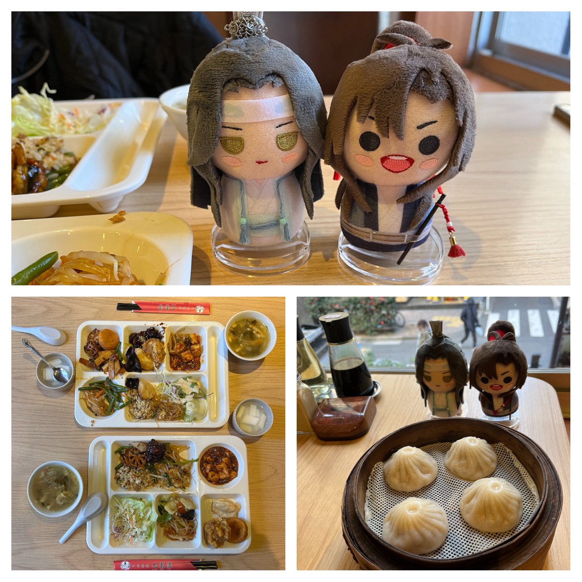 藍湛、お誕生日おめでとう🎂✨
という訳で今日は息子と銀座で中華バイキング
黒酢味の蓮根が凄く美味しかったです😋
辛い麻婆豆腐とか魏嬰なら好きそうだけど藍湛が食べられるのはサラダと野菜炒め位かな〜笑
杏仁豆腐をお代わりしましたが藍氏の家規（3杯まで）を思い出して2杯めはどんぶり使用ww👍