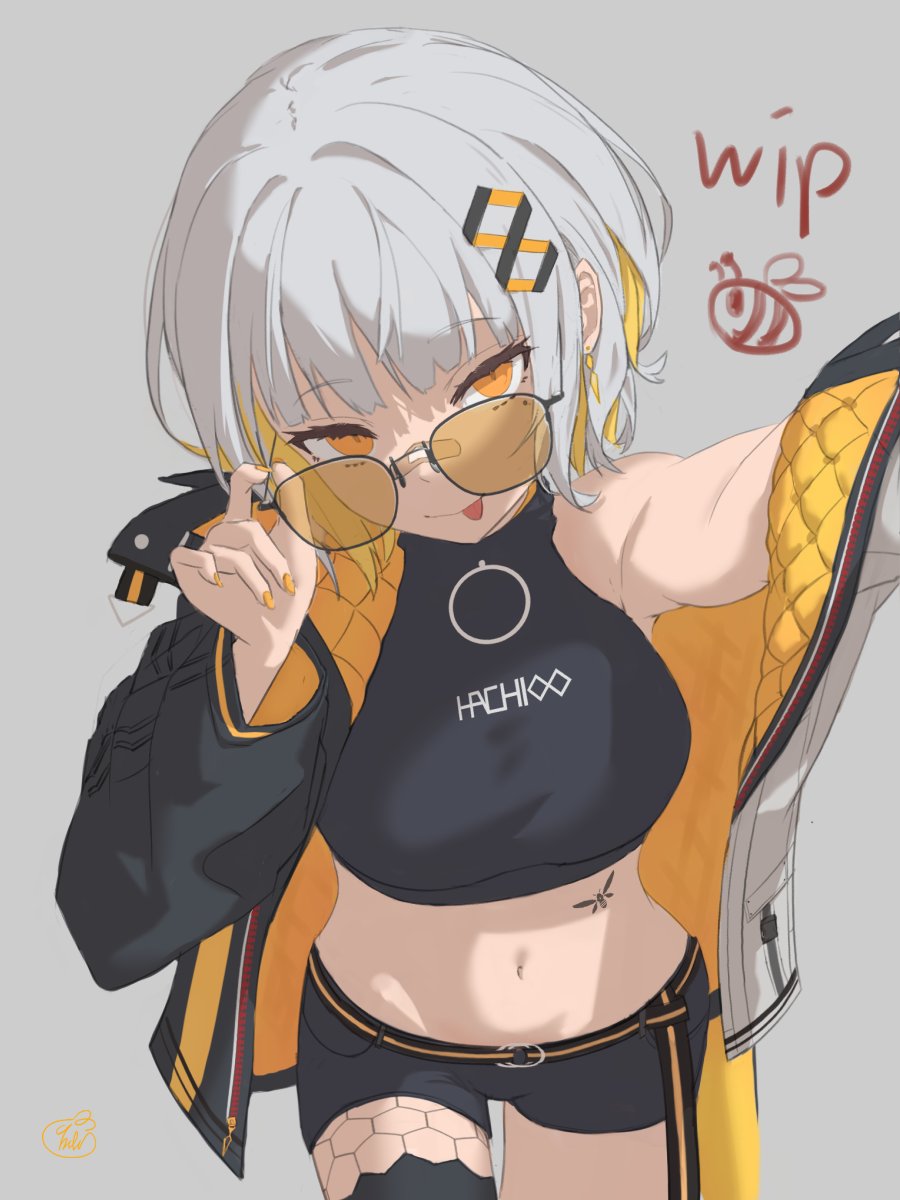 把之前沒畫完的 改成短髮了!🐝