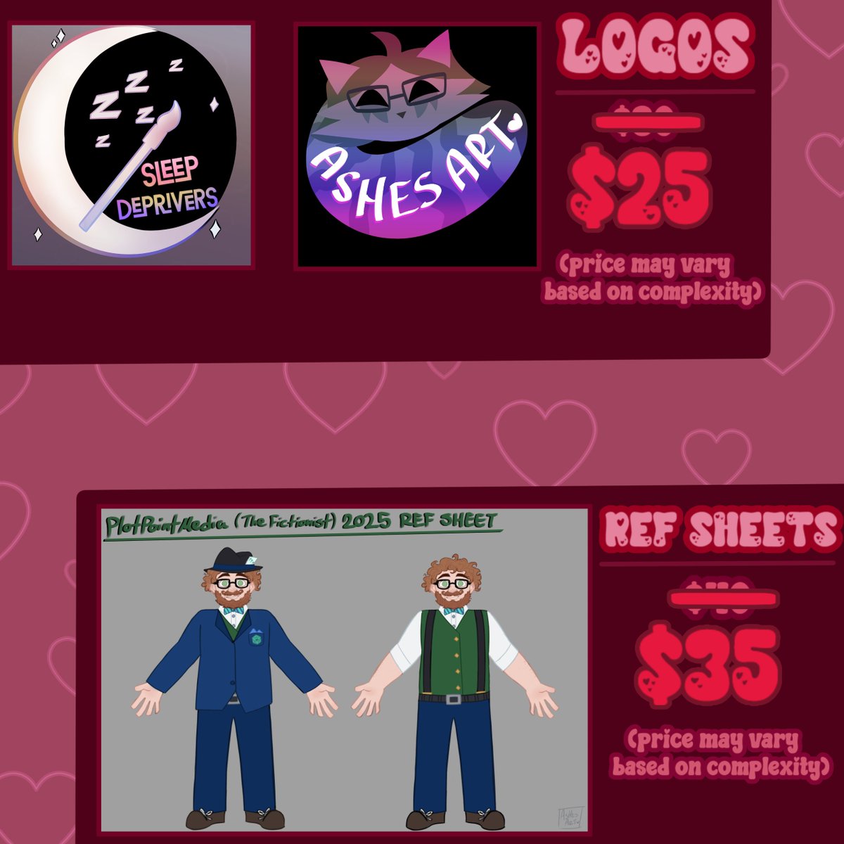 Hey yinz! I'll be doing #ValentinesDay commissions! Need an art for your loved ones? Look no further with these Valentines discounts! 
If you're interested, feel free to message me!~ 💕

#commissionsopen #CommissionSheet #art  #digitalart #artist #indieartist #artistforhire
