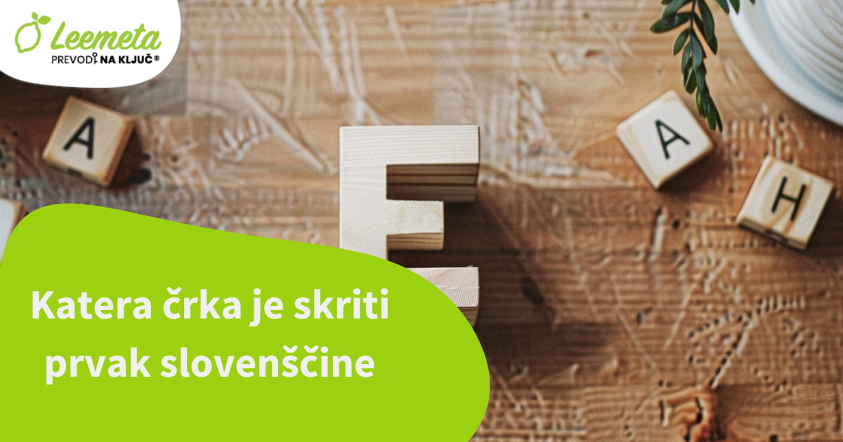 🔡 Bi uganili, katera črka je najpogostejša v slovenščini? Namig: ni A, ni O, niti I …
Največji delež besed v slovenščini predstavlja črka ?? in zaseda kar 11 % vseh pojavitev.👉 Preberite več: zurl.co/Q7eMS 
#slovenščina #jezikovneZanimivosti #črke #leemeta