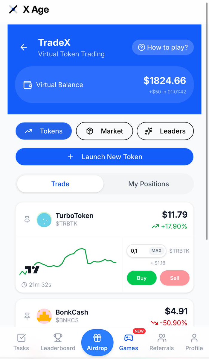 We’re excited to announce that X Age goes beyond its roadmap - and the first X Games title is now LIVE: TradeX.

TradeX is our first step into on-chain gaming and virtual trading, designed to reward builders, traders, and community growth.

Here’s how it works:
- Receive $50