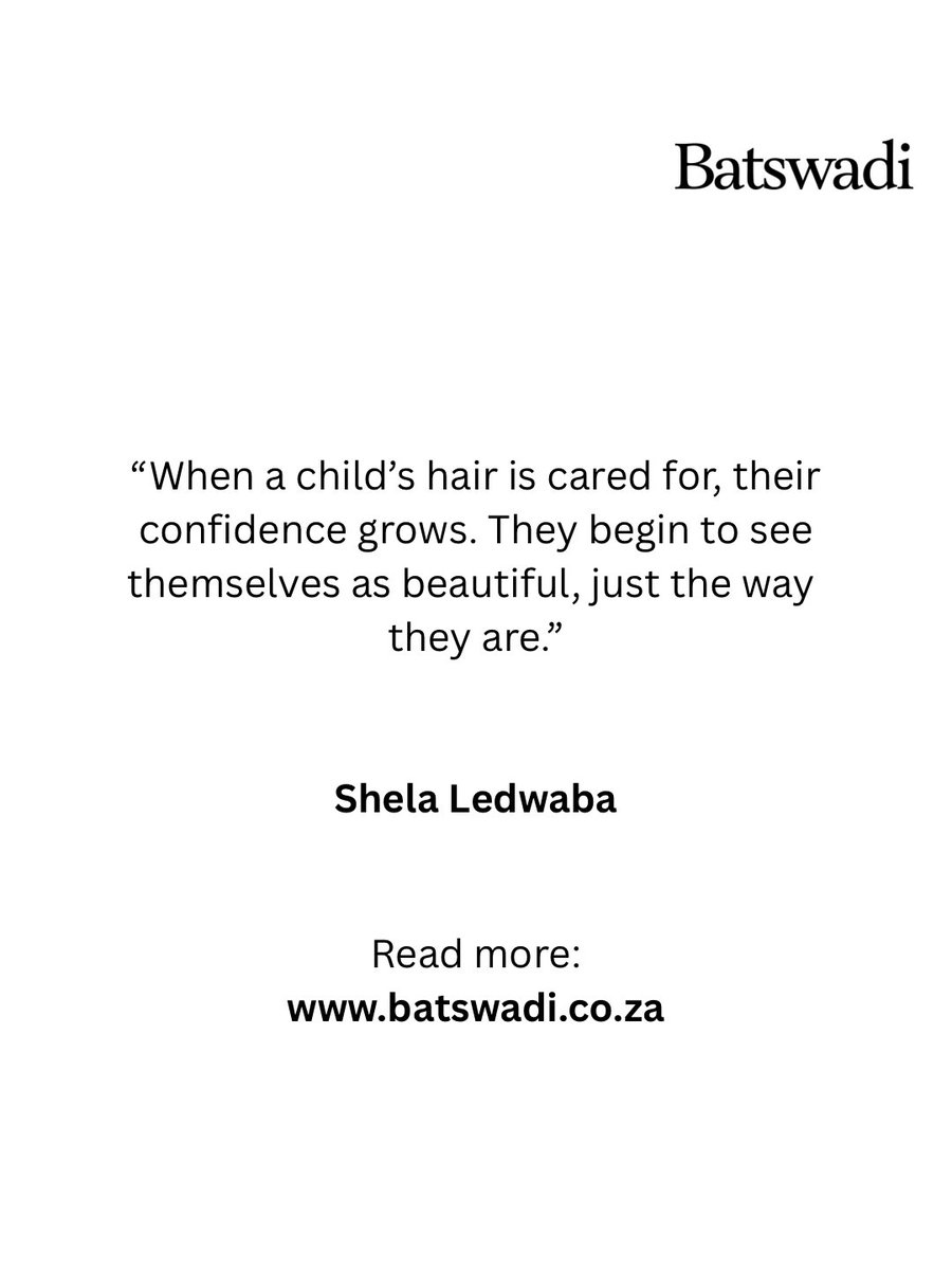 Hair is never just hair — especially in childhood. 👧✨

Through small, shared rituals, Shela Ledwaba is teaching her daughter confidence, care and pride in who she is. From wash-day conversations to gentle detangling and mirror moments, these everyday acts become powerful