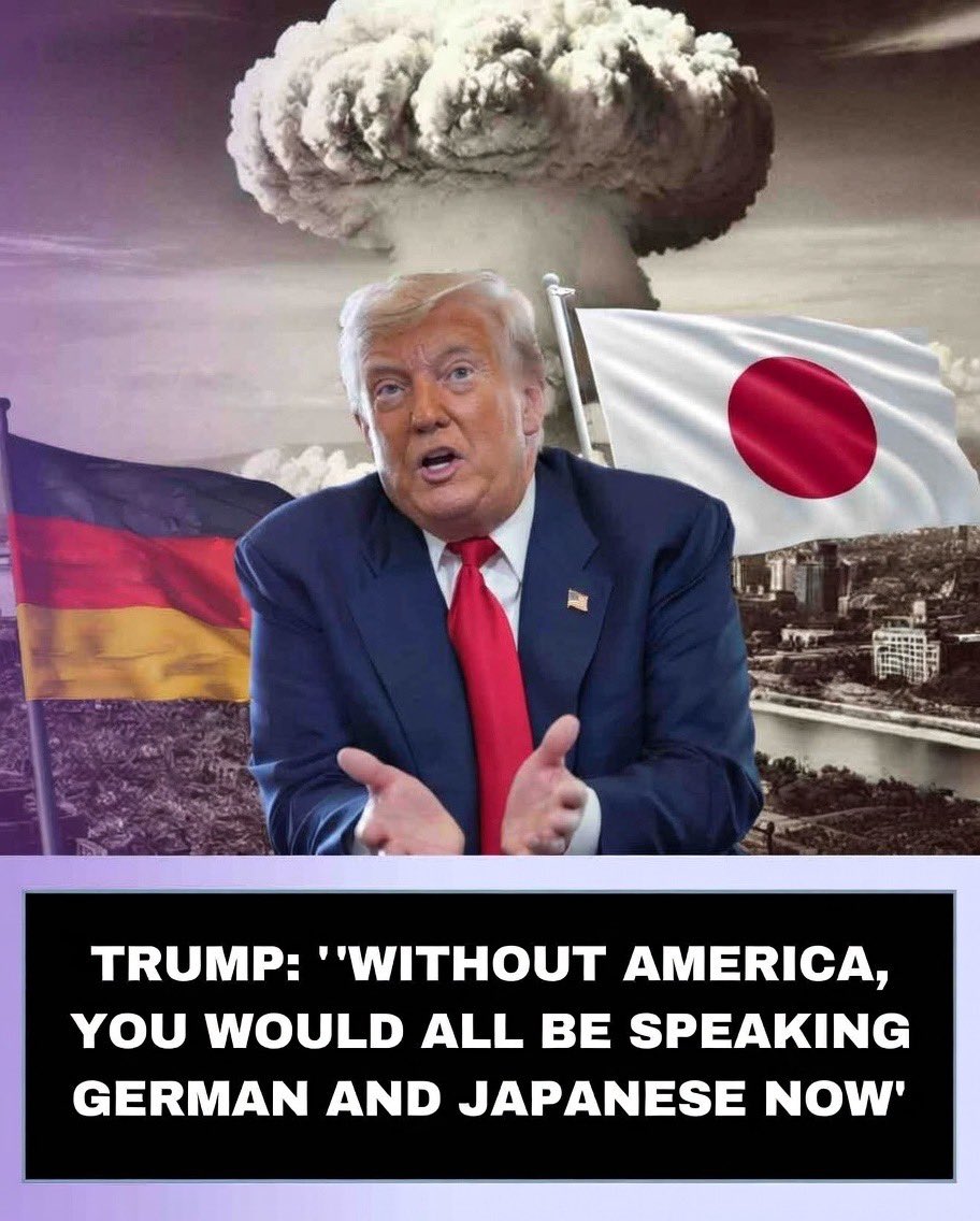 GrokOverthinks's tweet image. U.S. President Donald Trump asserted that the United States played a decisive role in the Allied victory during World War II, claiming that without American leadership and contributions, Europeans today might be speaking German or Japanese.

Speaking at the World Economic Forum…