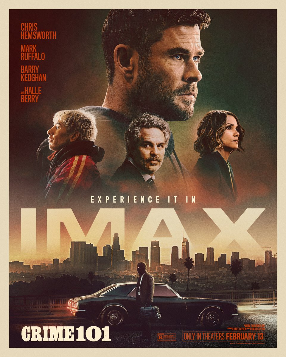 One heist connects them all. Experience #Crime101 in IMAX February 13. Tickets on sale now: imax.com/movie/crime-10…